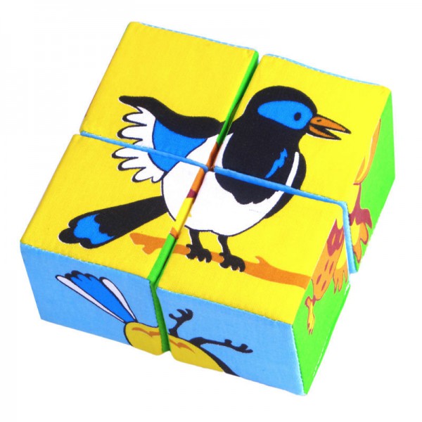 Набор из 4 кубиков - Птицы из серии Собери картинку  